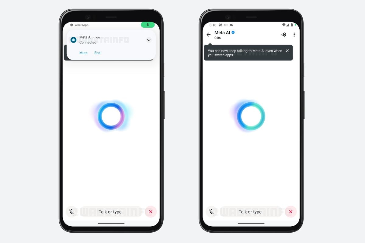 whatsapp meta ai call Meta AI voice calling interface