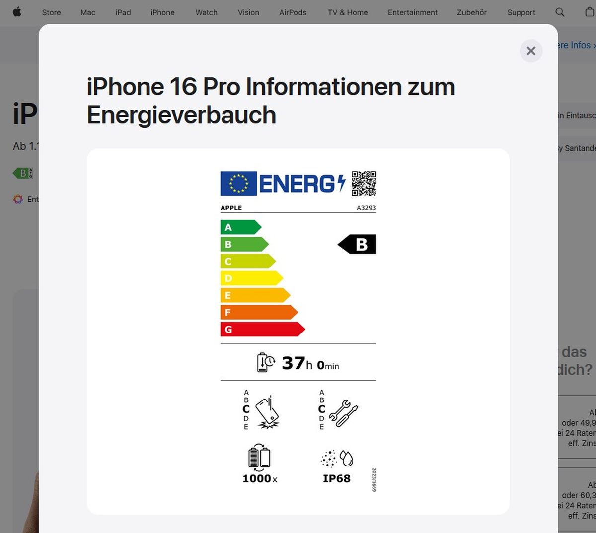 iphone 16 energy label apple iPhone 16 Pro