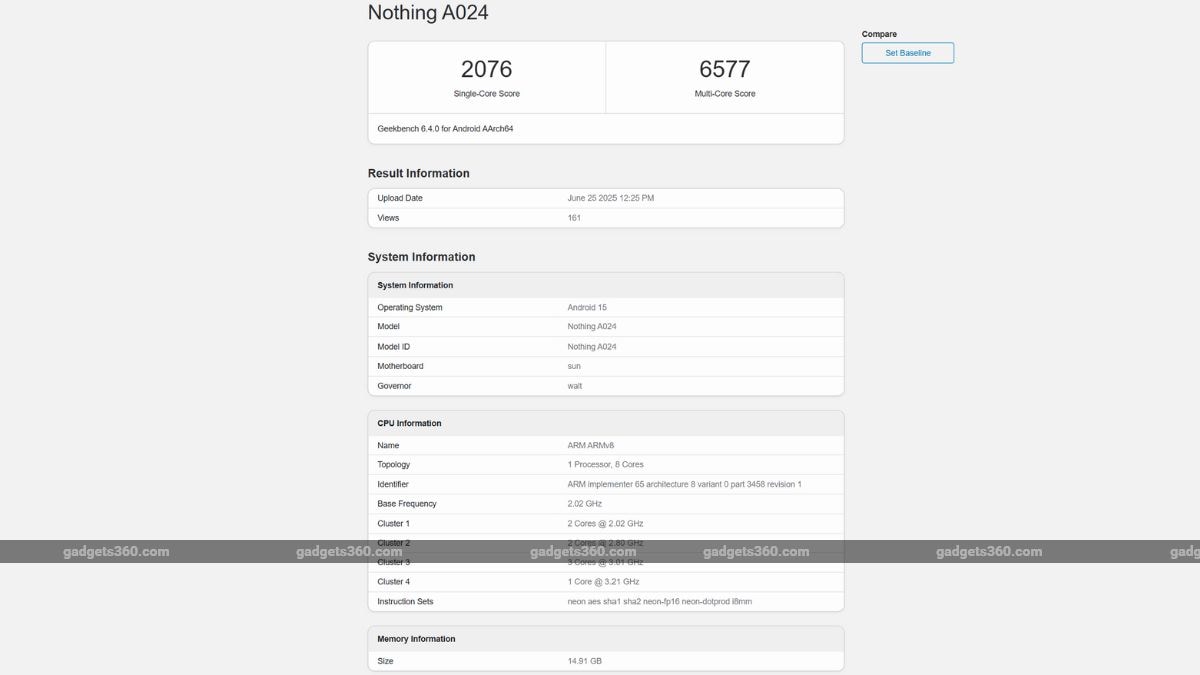 nothing phone 3 geekbench Nothing Phone 3